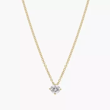 Подвеска с бриллиантом-солитером в оправе «воздушный змей» из желтого золота 14 карат (1/2 карата, два цвета — HI / SI1-SI2) Blue Nile