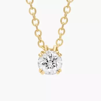 Подвеска с бриллиантом в виде двух зубцов из желтого золота 14 карат (1/4 карата Tw. - HI / SI1-SI2) Blue Nile