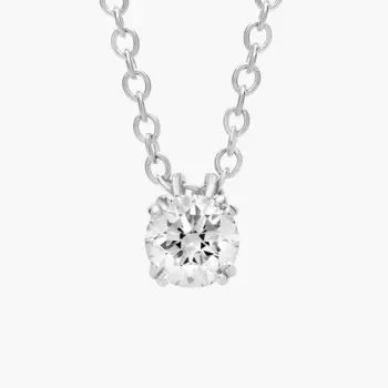 Подвеска с бриллиантом в виде двух зубцов из платины (1/4 карата, Tw. - HI / SI1-SI2) Blue Nile