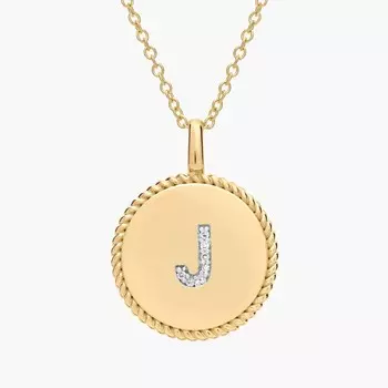 Подвеска с инициалом «J» из желтого золота 14 карат с бриллиантами Blue Nile