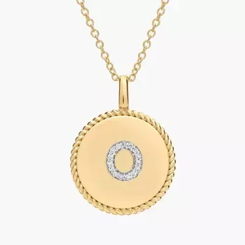 Подвеска с инициалом «О» из желтого золота 14 карат с бриллиантами Blue Nile