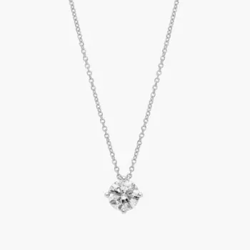 Подвеска с выращенным в лаборатории бриллиантом в оправе «воздушный змей» из 14-каратного белого золота (1 1/2 карата, два цвета — FG / VS2-SI1) Blue Nile