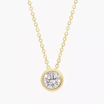 Подвеска с выращенными в лаборатории бриллиантами в оправе из желтого золота 14 карат (3/4 карата, два карата - FG / VS2-SI1) Blue Nile