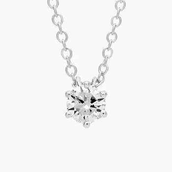 Подвеска с выращенными в лаборатории бриллиантами в форме проволочной корзины из белого золота 14 карат (1/4 карата, два цвета - FG / VS2-SI1) Blue Nile