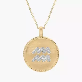 Подвеска со знаком зодиака Водолей с бриллиантами в 14-каратном желтом золоте Blue Nile