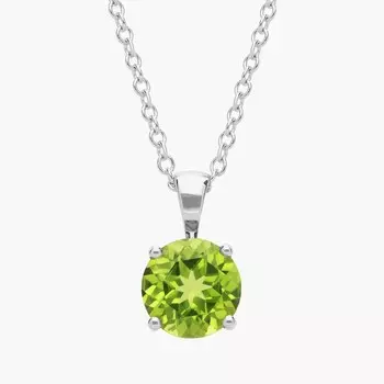 Подвеска-солитер с перидотом из 14-каратного белого золота (7 мм) Blue Nile