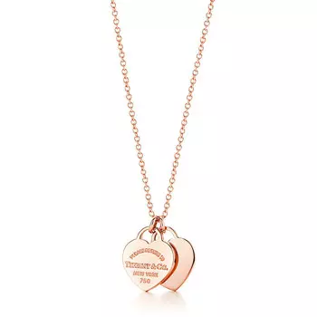 Подвеска Tiffany & Co. Return to Tiffany Double Heart Tag, розовое золото