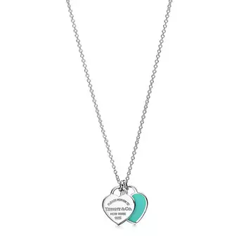 Подвеска Tiffany & Co. The Return to Tiffany Tiffany Blue Double Heart Tag, серебро