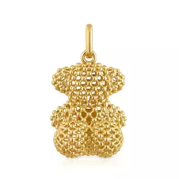Подвеска Tous Bold Bear 22 mm Medium Texturized Bear, позолоченное серебро
