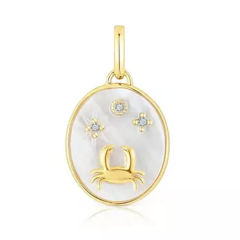 Подвеска Tous Horoscope Cancer, серебро позолоченное/перламутр/топазы