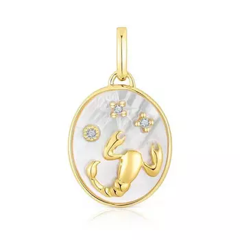 Подвеска Tous Horoscope Scorpio, серебро позолоченное/перламутр/топазы