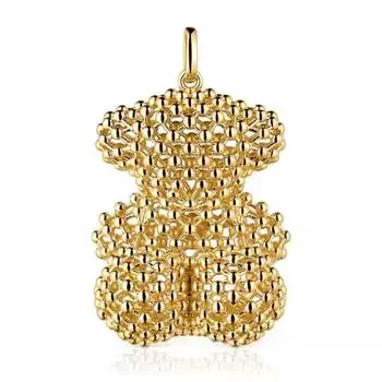 Подвеска Tous Large Texturized Bold Bear, позолоченное серебро