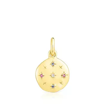 Подвеска Tous Magic Nature Small Disc, серебро позолоченное/драгоценные камни