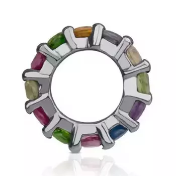 Подвеска Tous Shield Small, темное серебро/драгоценные камни