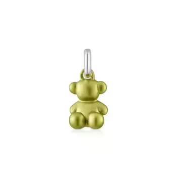 Подвеска Tous Small Two-tone Bold Bear, серебро/сталь/светло-зеленый
