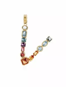 Подвеска V из желтого золота с драгоценными камнями Dolce & Gabbana, золотой