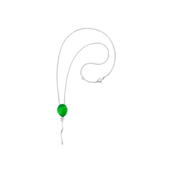 Подвеска Vhernier из белого золота с бриллиантами, нефритом и горным хрусталем