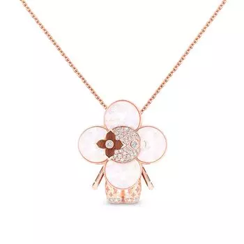 Подвеска Vivienne Monogram, розовое золото, перламутр, дерево и бриллианты Louis Vuitton, розовый