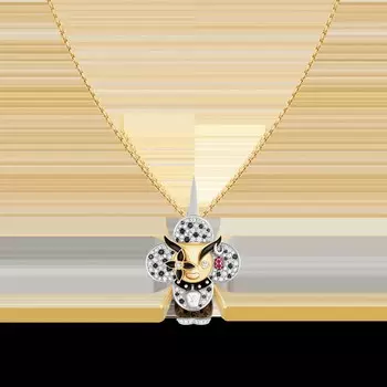 Подвеска Vivienne Ox, 3 золота, лак, бриллианты и цветные драгоценные камни Louis Vuitton, золотой