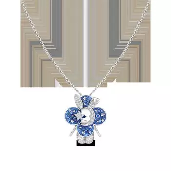 Подвеска Vivienne Rabbit, белое золото, лак, бриллианты и цветные драгоценные камни Louis Vuitton, серебряный