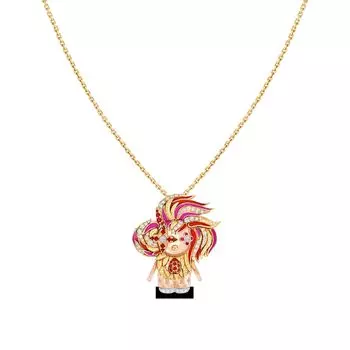 Подвеска Vivienne Rooster, 3 золота, лак, бриллианты и цветные драгоценные камни Louis Vuitton, золотой