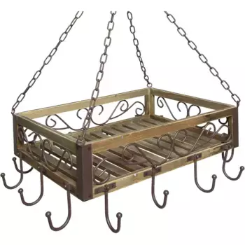 Подвесная корзина Ambiente House «Вешалка для горшков из обожженного дерева/железа», (1 шт.) Ambiente Haus, цвет natur