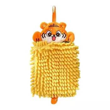 Подвесное полотенце для рук, подвесное утолщенное водопоглощающее синельное домашнее кухонное полотенце для гандбола для кухни, желтое Stuttg, оранжевый