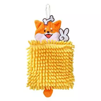 Подвесное полотенце для рук, подвесное утолщенное водопоглощающее синельное домашнее кухонное полотенце для гандбола для кухни, розовое Stuttg, желтый