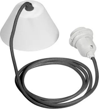 Подвесной подвес E27 с текстильным тросом серый 210см PR Home навес белый