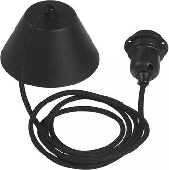 Подвесной подвес E27 с текстильным тросом черный 210см PR Home навес черный