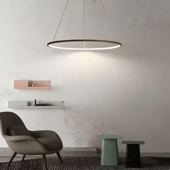 Подвесной светильник 34 Вт светодиодный потолочный светильник креативный подвесной светильник люстра кофейного цвета современный подвесной светильник с алюминиевым кольцом GreatDEshop2021, зеленый