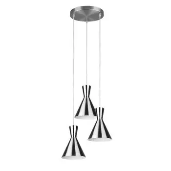 Подвесной светильник, 3 лампочки, металл, матовый никель, В 150 см. etc-shop, серебро