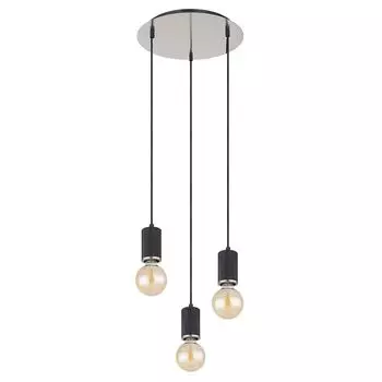 Подвесной светильник, 3 лампы, матовый черный, В 160 см etc-shop