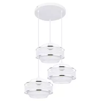 Подвесной светильник, 3 лампы, металлическая решетка, белый, 46,5 см etc-shop