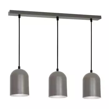 Подвесной светильник, 3 лампы, серый, регулируемый E27, Ш: 56 см, подвесной светильник для столовой, кухни Licht-Erlebnisse