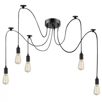 Подвесной светильник, 5 подвесов, 2х1,5м, 3х2м, МАРАКАНА etc-shop, черный