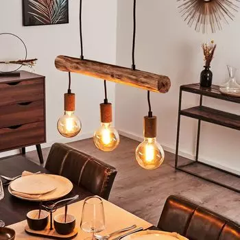 Подвесной светильник »Aprica« из металла/дерева ржавого/коричневого цвета. hofstein