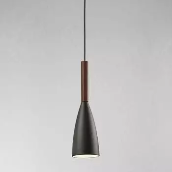 Подвесной светильник Balanda 10см с деревом, антрацит ретро LICHT-TREND