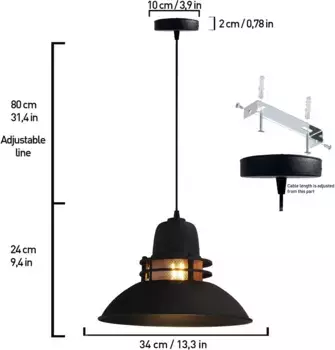 Подвесной светильник Bamyum, черный