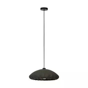 Подвесной светильник BARLASTON стальной черный, текстильный серый E27 1X40W В: 110см 45см с диммированием EGLO