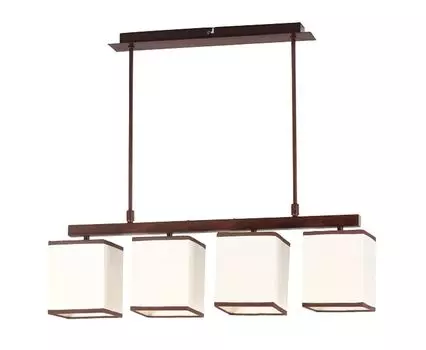 Подвесной светильник Bauhaus "Kubu" светло-коричневый, бежевый, из металлопластика, с 4 лампочками, для гостиной, обеденного стола Licht-Erlebnisse