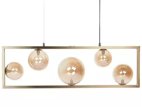 Подвесной светильник BELIANI, 5 ламп, латунная металлическая прямоугольная рамка, гламурный индустриальный стиль, гостиная, столовая, золото