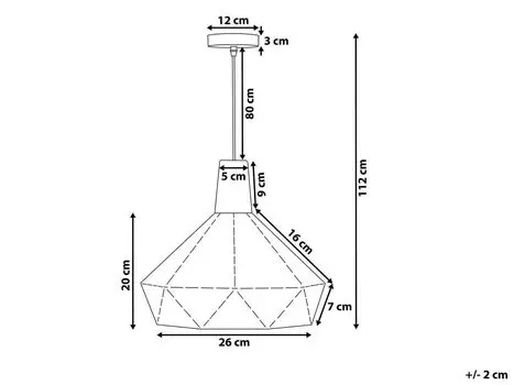 Подвесной светильник BELIANI черный металл и дерево с колоколообразным абажуром с перфорированным узором в стиле шебби-шик в винтажном стиле
