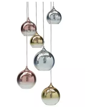 Подвесной светильник BELIANI, полупрозрачный латунный, медный, серебристый, стеклянный абажур, железный, 6 светильников, современный дизайн, аксессуары для дома, гостиная, мультиколор
