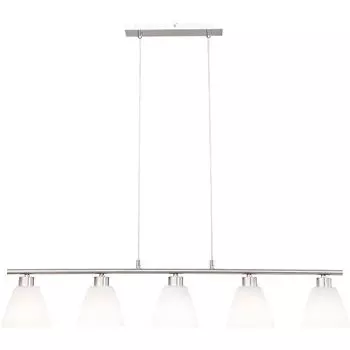 Подвесной светильник, белое стекло, имитация алебастра, никель, L 93 см etc-shop, серебро