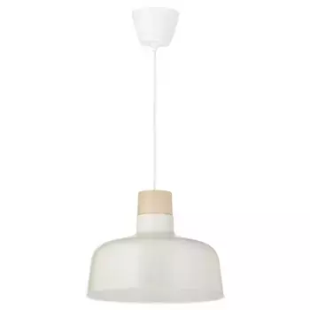 Подвесной светильник, белый/береза, 36 см, BUNKEFLO IKEA