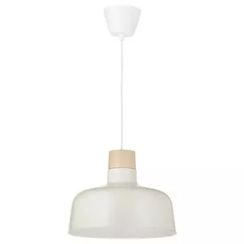 Подвесной светильник, белый/берёза, 36 см, BUNKEFLO IKEA
