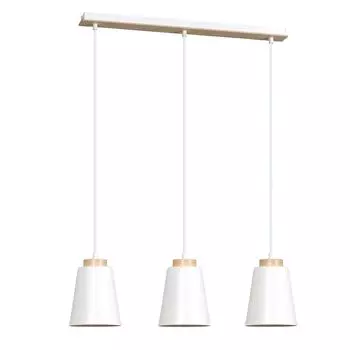 Подвесной светильник белый металл дерево 3x E27 Скандинавский ROGER лампа для столовой обеденный стол гостиная Licht-Erlebnisse
