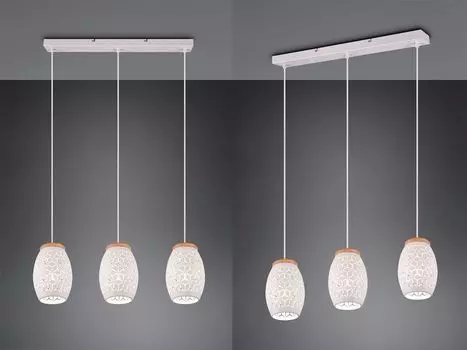 Подвесной светильник "Бидар" металлический белый 3-ламповый. Р31573031 Reality Leuchten