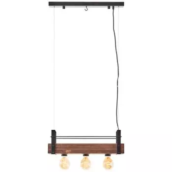 Подвесной светильник BRILLIANT Bankwood 3 лампы черный сталь/дерево 99540/46